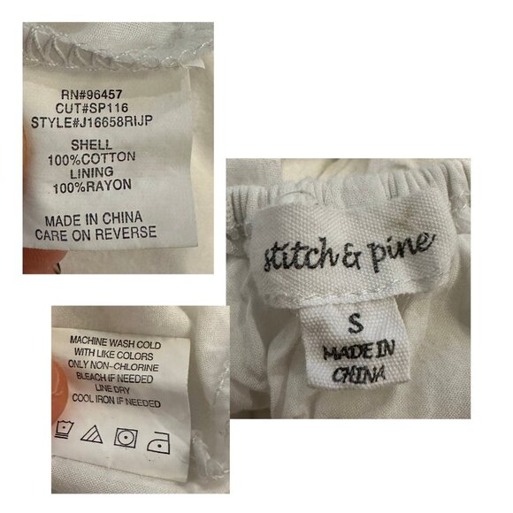 Stitch & Pine White Lace-up Babydoll Top Size Small - Picture 4 of 5